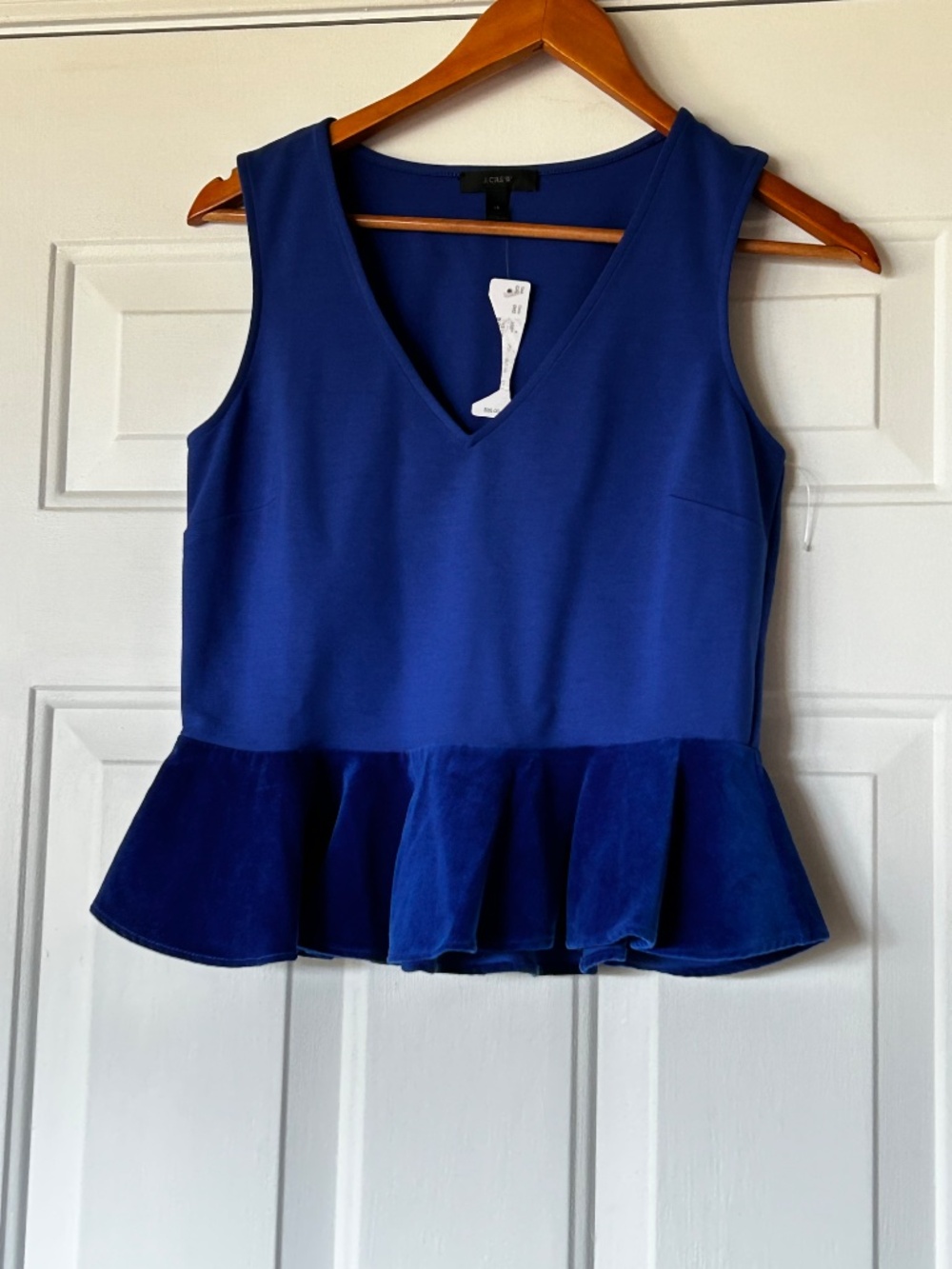 J Crew Royal Blue Sleeveless Peplum Top *size XS‎
